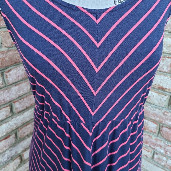 Isabel Maternity Maxi Dress Striped Blue Pink Medium - Picture 3 of 5